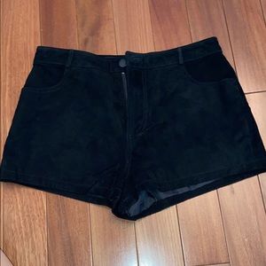 Black Woven Shorts; Size S